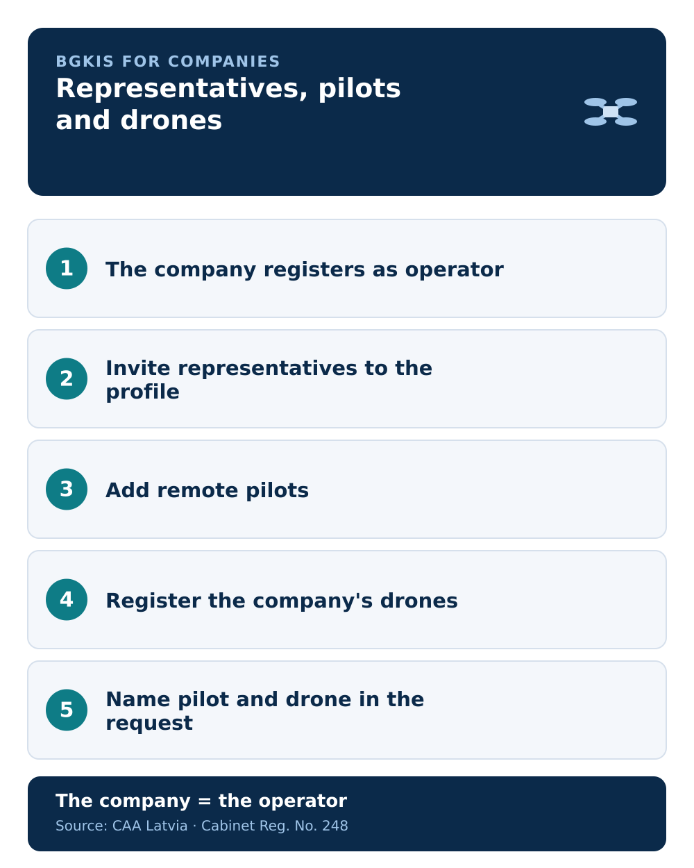 Infographic: BGKIS for companies — representatives, pilots and drones